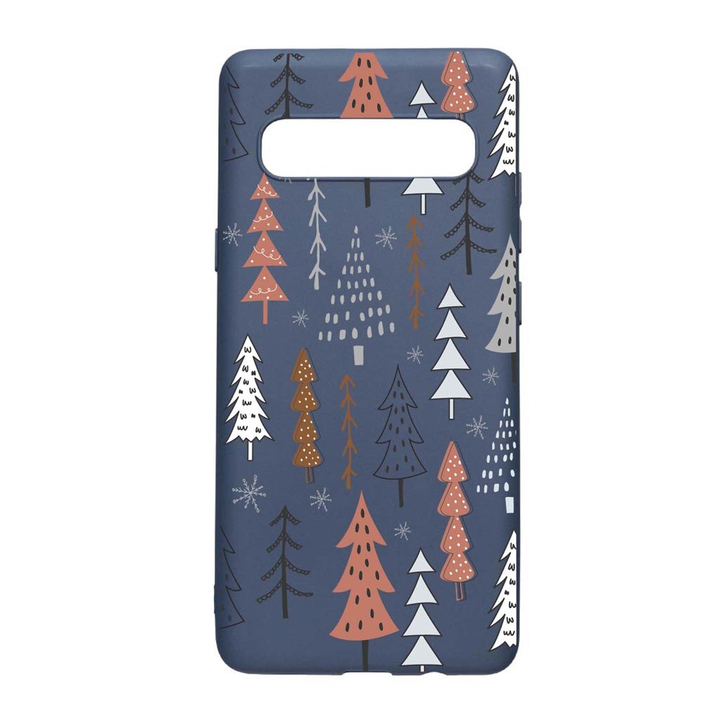Husa Silicon Compatibila Cu Samsung Galaxy S10 5G, Hand Drawn Christmas Tree, rezistenta la uzura, anti-alunecare, AlaskanBlue, AB875