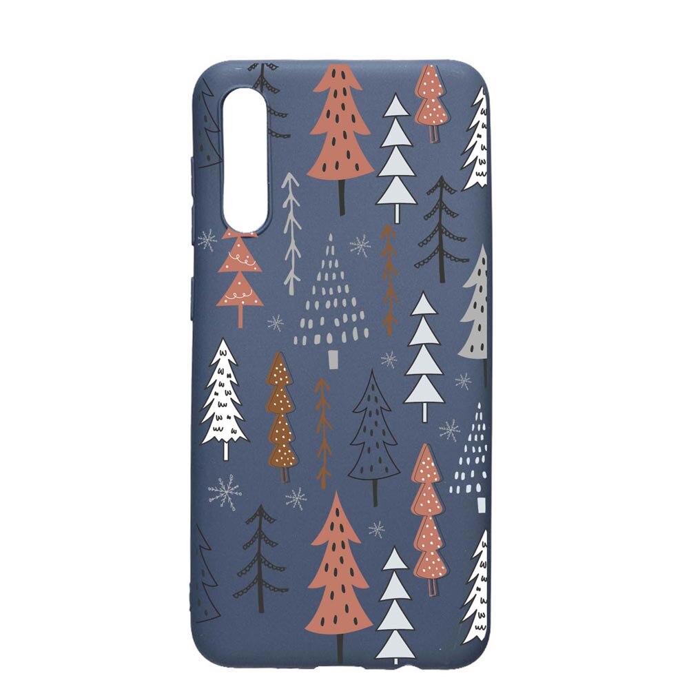 Husa Silicon Compatibila Cu Samsung Galaxy A50, Hand Drawn Christmas Tree, rezistenta la uzura, anti-alunecare, AlaskanBlue, AB875
