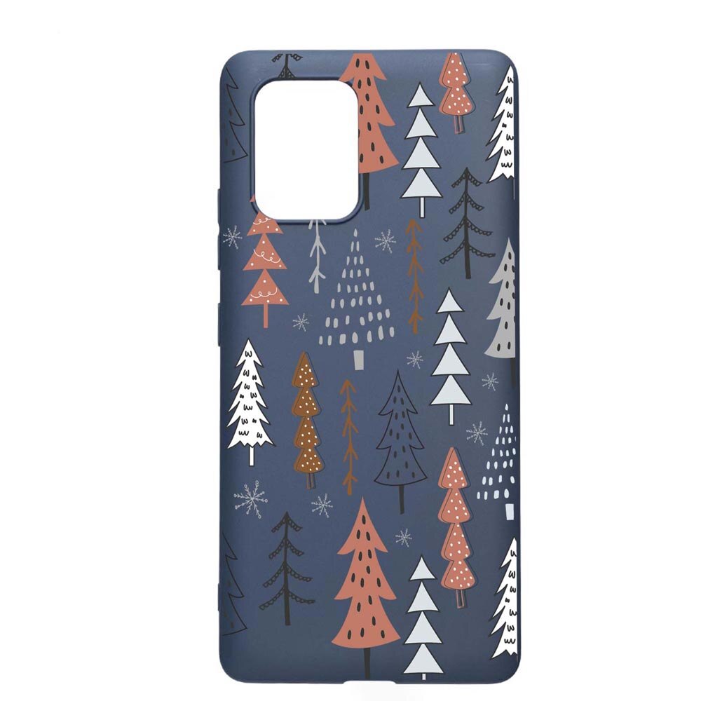 Husa Silicon Compatibila Cu Samsung Galaxy A71, Hand Drawn Christmas Tree, rezistenta la uzura, anti-alunecare, AlaskanBlue, AB875