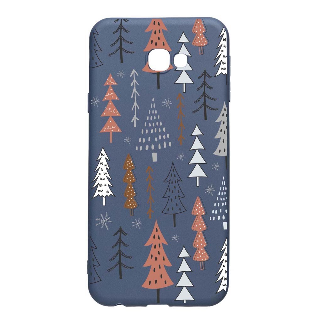 Husa Silicon Compatibila Cu Samsung Galaxy J4 Plus, Hand Drawn Christmas Tree, rezistenta la uzura, anti-alunecare, AlaskanBlue, AB875