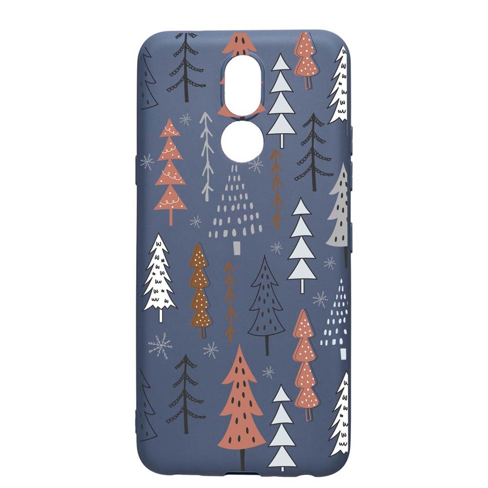 Husa Silicon Compatibila Cu Xiaomi LG K40, Hand Drawn Christmas Tree, rezistenta la uzura, anti-alunecare, AlaskanBlue, AB875
