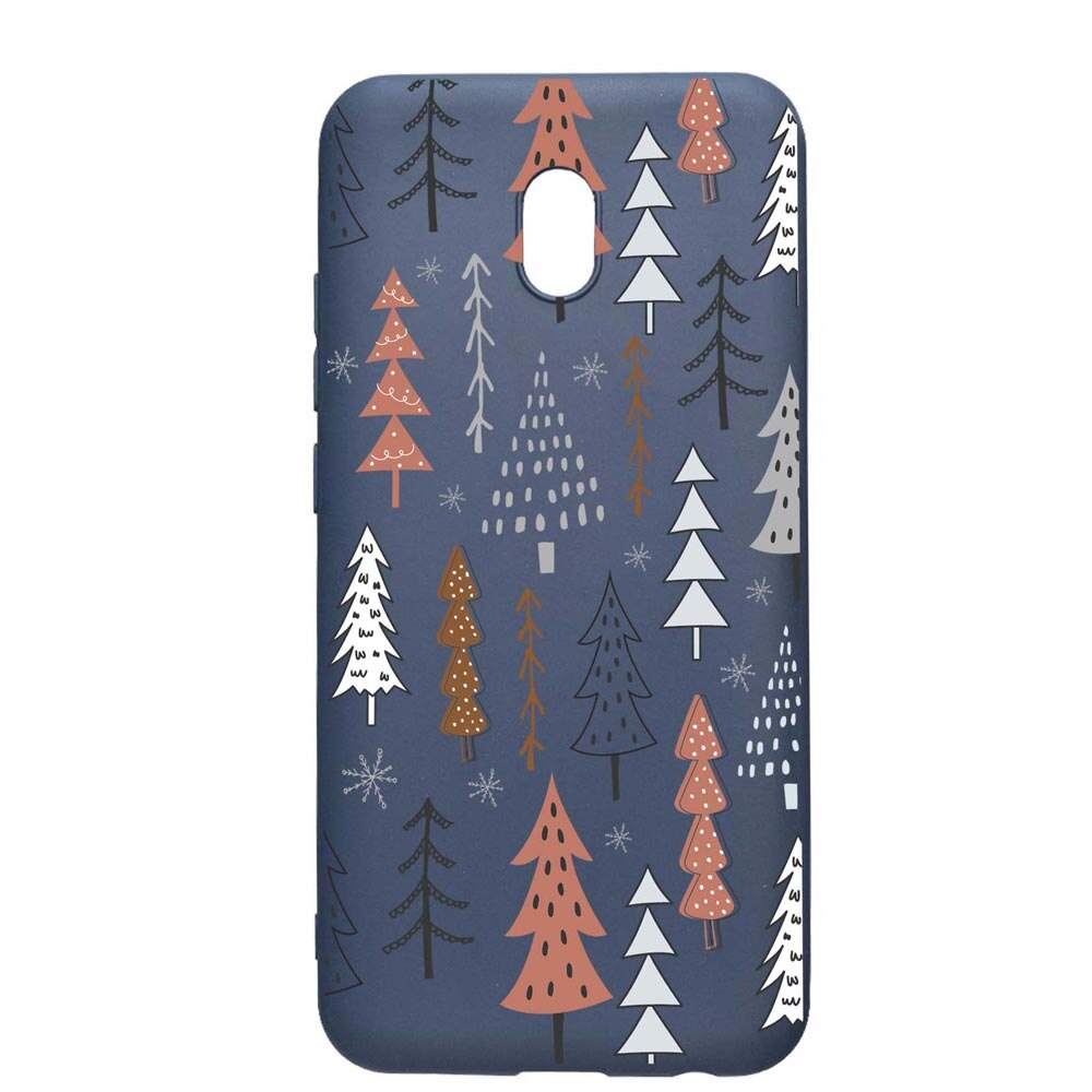 Husa Silicon Compatibila Cu Xiaomi Redmi 8A, Hand Drawn Christmas Tree, rezistenta la uzura, anti-alunecare, AlaskanBlue, AB875
