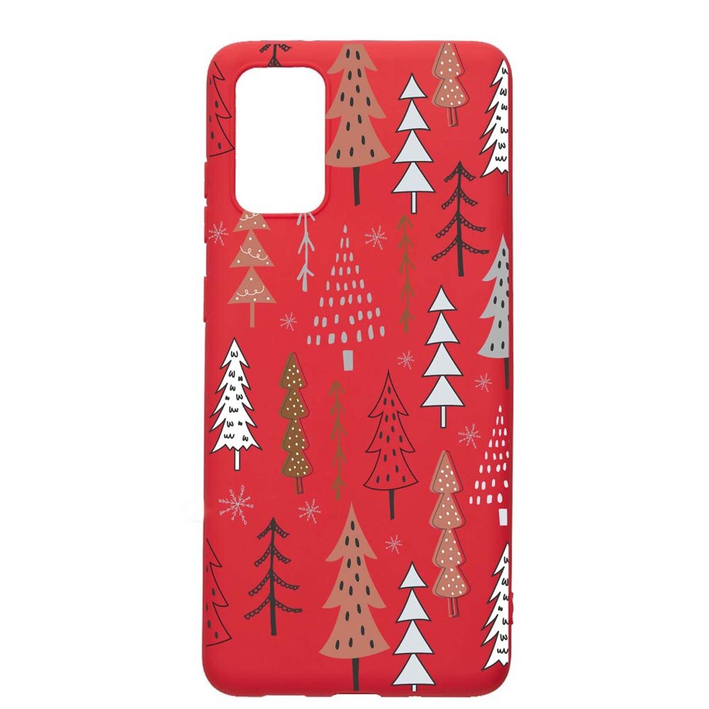 Husa Silicon Compatibila Cu Samsung Galaxy S20 Plus, Hand Drawn Christmas Tree, rezistenta la uzura, anti-alunecare, Red, R875