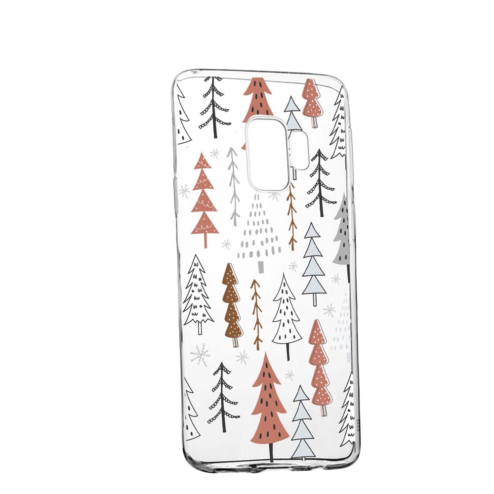 Husa Silicon Compatibila Cu Samsung Galaxy S9 Plus, Hand Drawn Christmas Tree, rezistenta la uzura, anti-alunecare, 875
