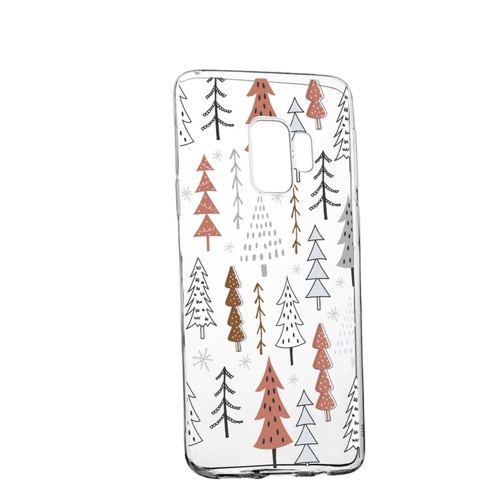 Husa Silicon Compatibila Cu Samsung Galaxy J4 2018, Hand Drawn Christmas Tree, rezistenta la uzura, anti-alunecare, 875