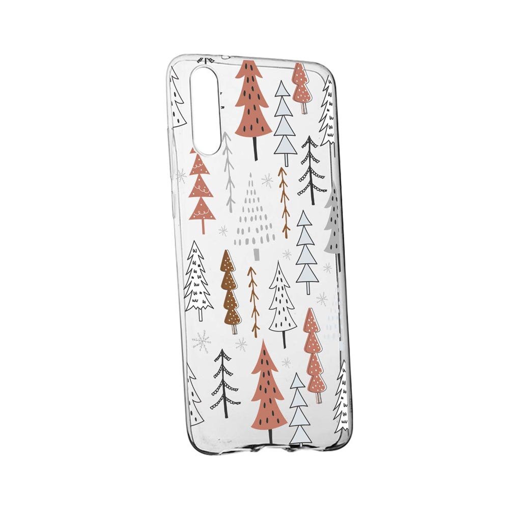 Husa Silicon Compatibila Cu Huawei Nova 5T, Hand Drawn Christmas Tree, rezistenta la uzura, anti-alunecare, 875