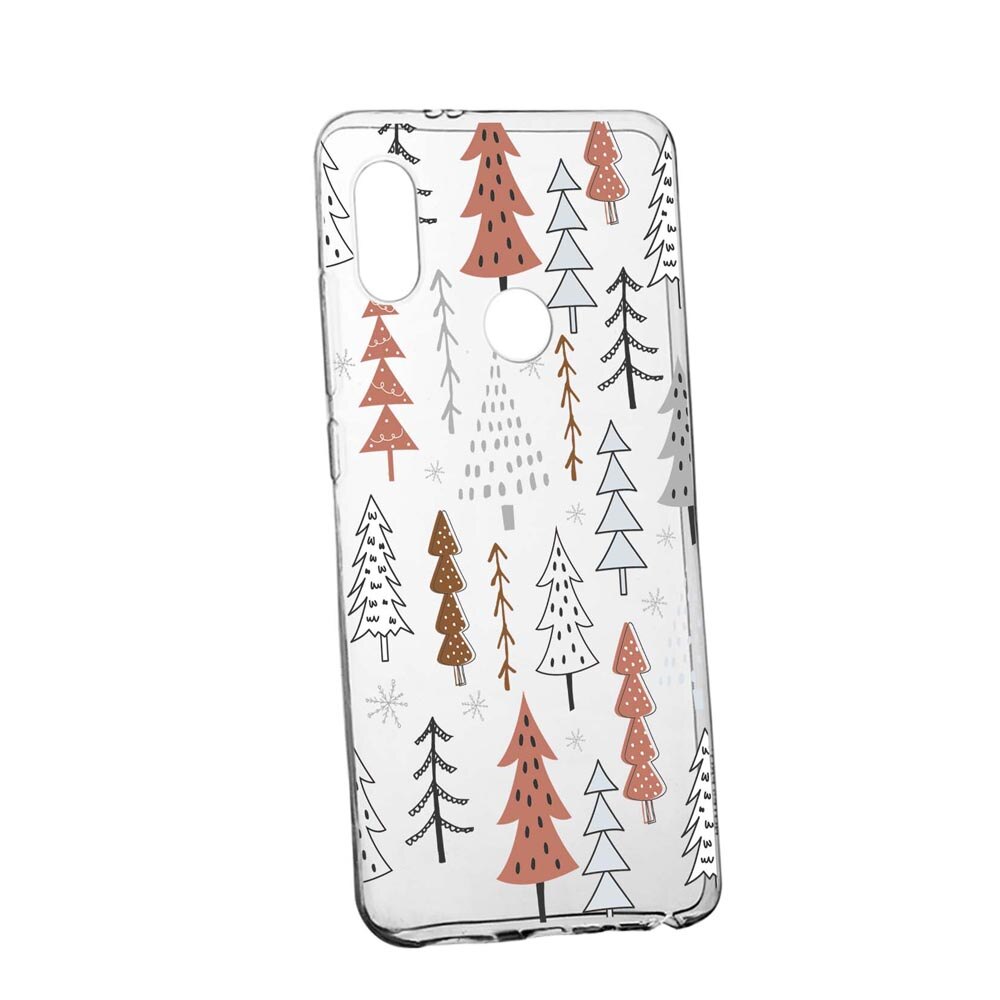 Husa Silicon Compatibila Cu Huawei P20 Lite, Hand Drawn Christmas Tree, rezistenta la uzura, anti-alunecare, 875