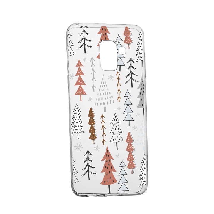 Husa Silicon Compatibila Cu Samsung Galaxy J6 2018, Hand Drawn Christmas Tree, rezistenta la uzura, anti-alunecare, 875