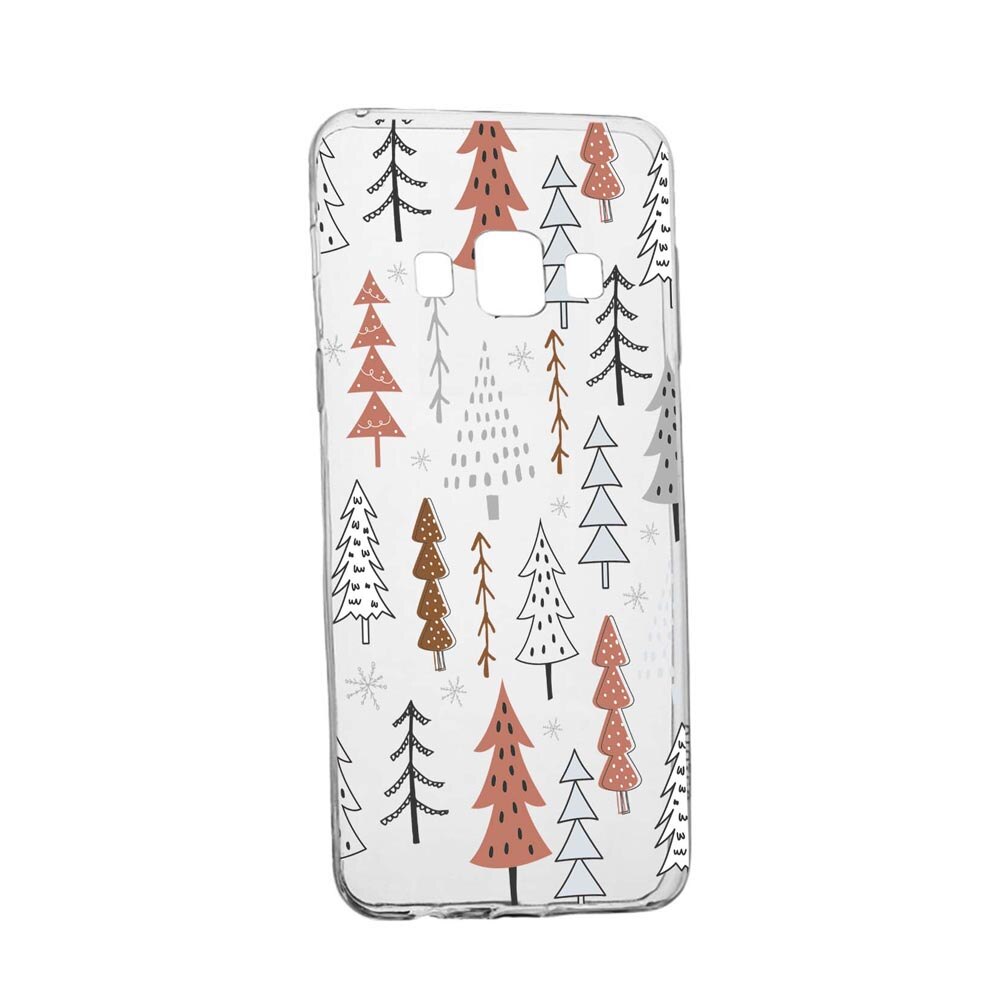 Husa Silicon Compatibila Cu Samsung Galaxy J3 2016, Hand Drawn Christmas Tree, rezistenta la uzura, anti-alunecare, 875