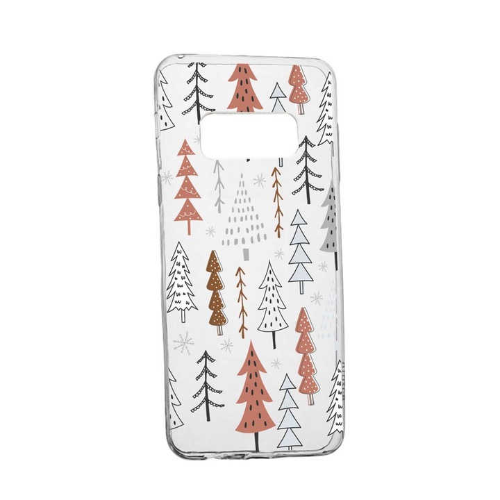 Husa Silicon Compatibila Cu Samsung Galaxy Note 9, Hand Drawn Christmas Tree, rezistenta la uzura, anti-alunecare, 875