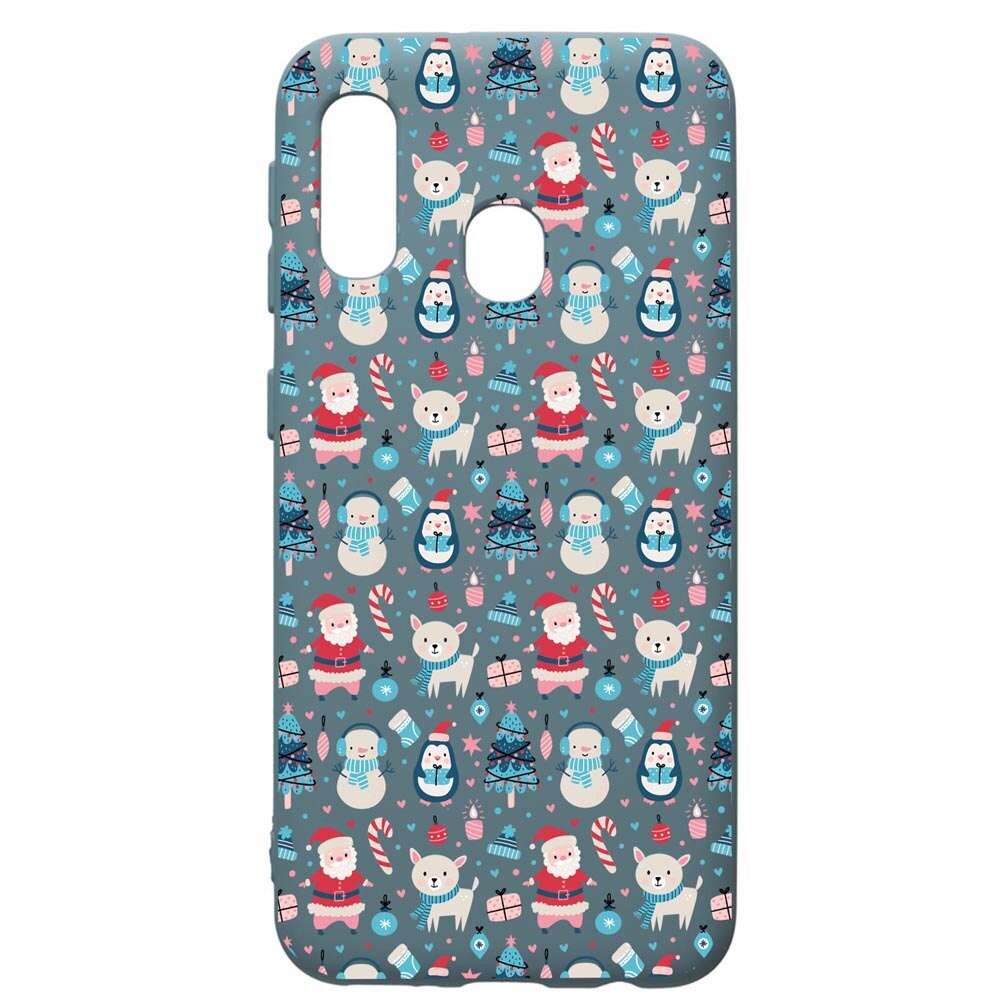 Husa Premium Silicon Compatibila Cu Samsung Galaxy A20E, Christmas Ornaments, silicon, cu interiorul din material textil, protectie camera, Cornflower, PCF876