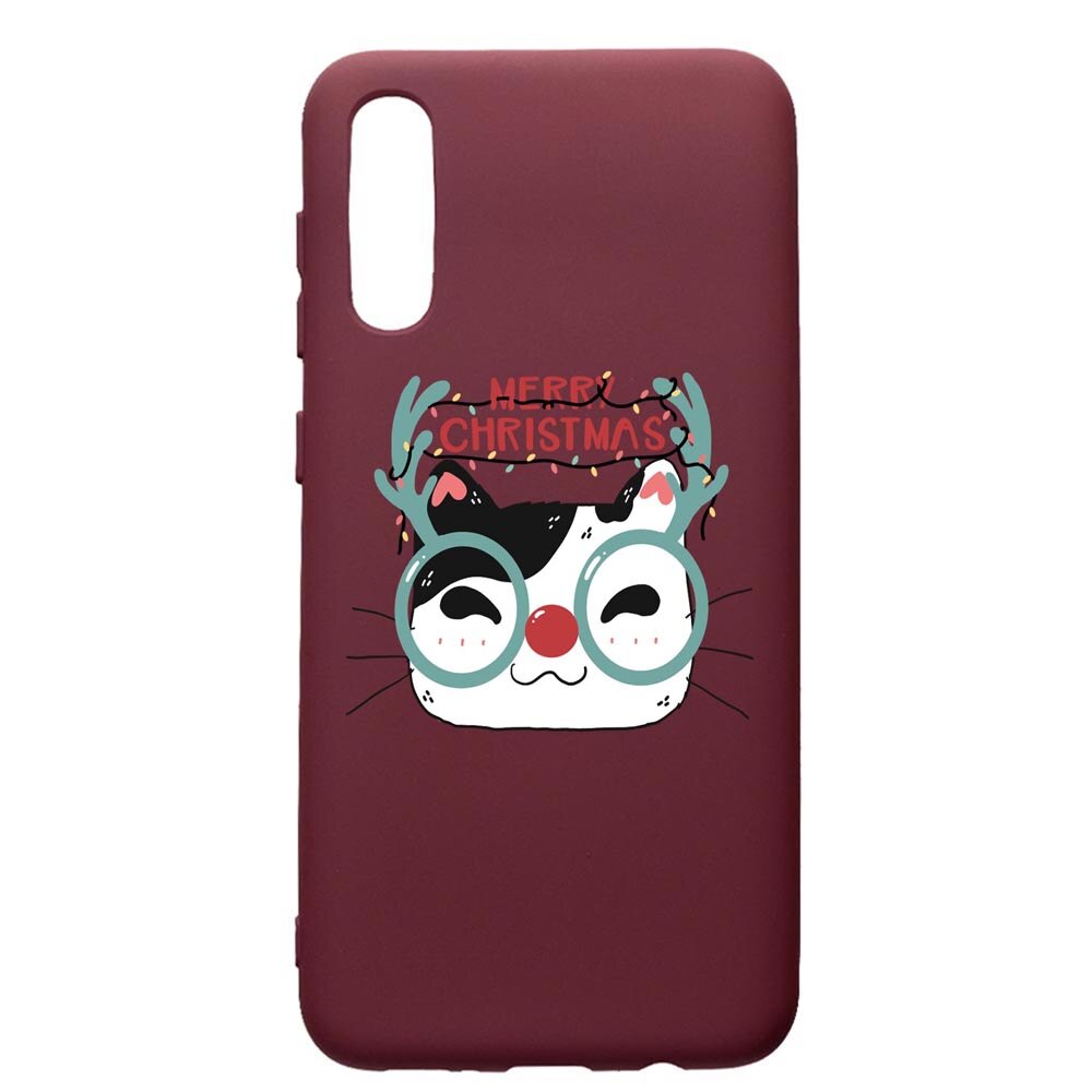 Husa Premium Silicon compatibila cu Samsung Galaxy A30S, I Want To Be Rudolph, cu interiorul din material textil, protectie camera, Burgundy, PBR877