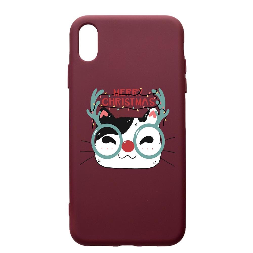 Husa Premium Silicon compatibila cu Apple iPhone XS Max, I Want To Be Rudolph, cu interiorul din material textil, protectie camera, Burgundy, PBR877
