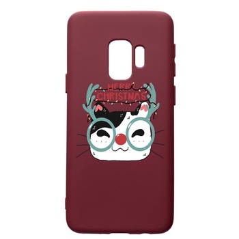 Husa Premium Silicon compatibila cu Samsung Galaxy S9, I Want To Be Rudolph, cu interiorul din material textil, protectie camera, Burgundy, PBR877 Husa Premium Silicon compatibila cu Samsung Galaxy S9, I Want To Be Rudolph, cu interiorul din material textil, protectie camera, Burgundy, PBR877