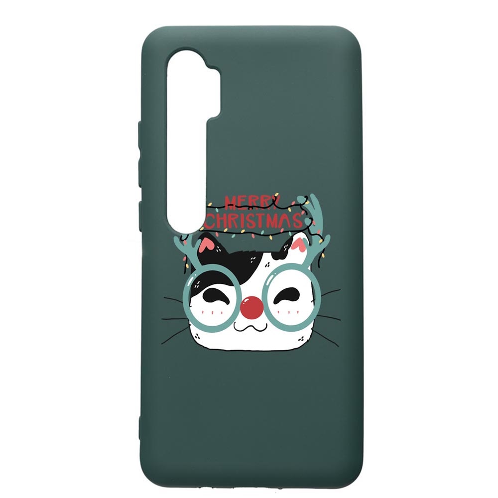 Husa Premium Silicon Compatibila Cu Xiaomi Mi Note 10, I Want To Be Rudolph, cu interiorul din material textil, protectie camera, Forest Green, PFG877