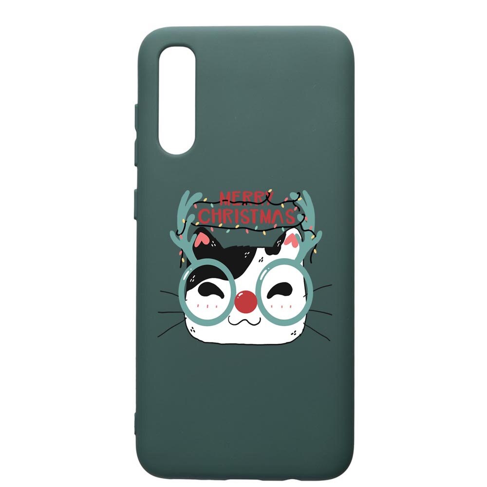 Husa Premium Silicon Compatibila Cu Samsung Galaxy A70, I Want To Be Rudolph, cu interiorul din material textil, protectie camera, Forest Green, PFG877