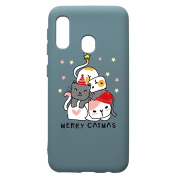 Husa Premium Silicon Compatibila Cu Samsung Galaxy A20E, Merry Catmas, silicon, cu interiorul din material textil, protectie camera, Cornflower, PCF878 Husa Premium Silicon Compatibila Cu Samsung Galaxy A20E, Merry Catmas, silicon, cu interiorul din material textil, protectie camera, Cornflower, PCF878