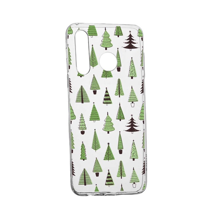Husa Silicon Compatibila Cu Samsung Galaxy A40, Christmas Tree Shapes, rezistenta la uzura, anti-alunecare, 872