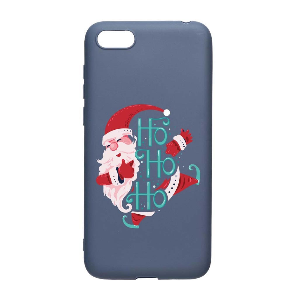 Husa Silicon Compatibila Cu Apple iPhone SE / 5S / 5, HoHoHo Santa Claus, rezistenta la uzura, anti-alunecare, AlaskanBlue, AB869