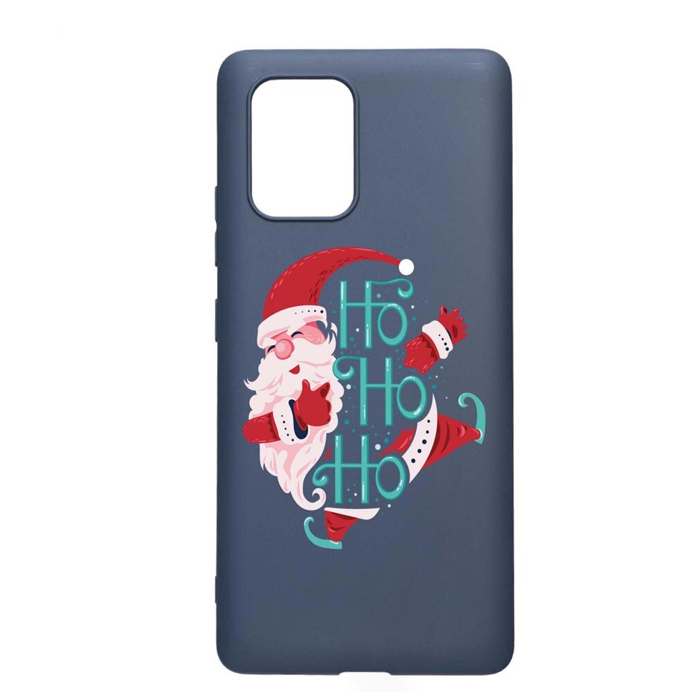 Husa Silicon Compatibila Cu Samsung Galaxy S10 Lite / A91, HoHoHo Santa Claus, rezistenta la uzura, anti-alunecare, AlaskanBlue, AB869