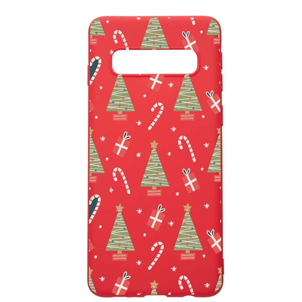 Husa Silicon Compatibila Cu Samsung Galaxy S10, Christmas Pattern, rezistenta la uzura, anti-alunecare, Red, R873
