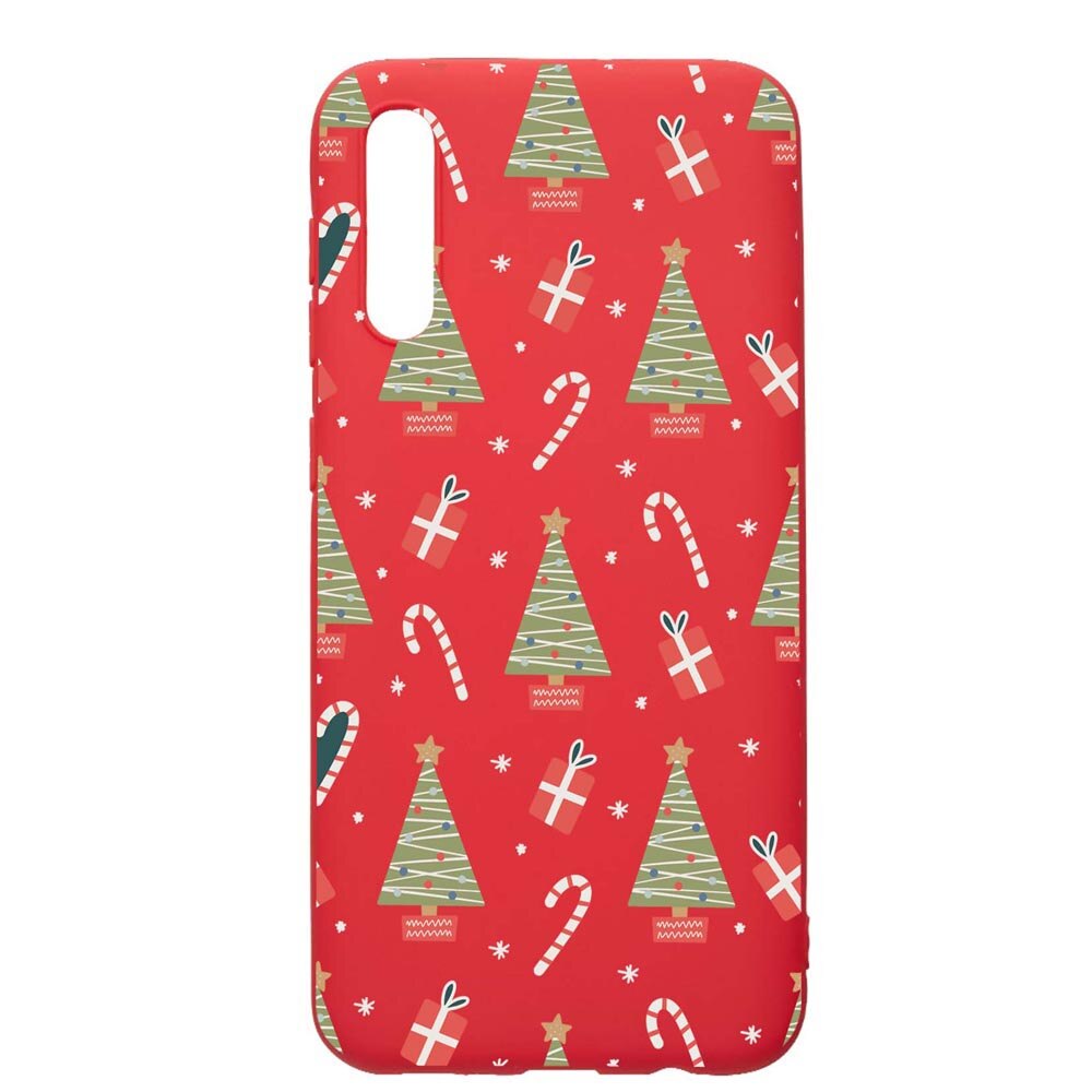 Husa Silicon Compatibila Cu Samsung Galaxy A30s, Christmas Pattern, rezistenta la uzura, anti-alunecare, Red, R873
