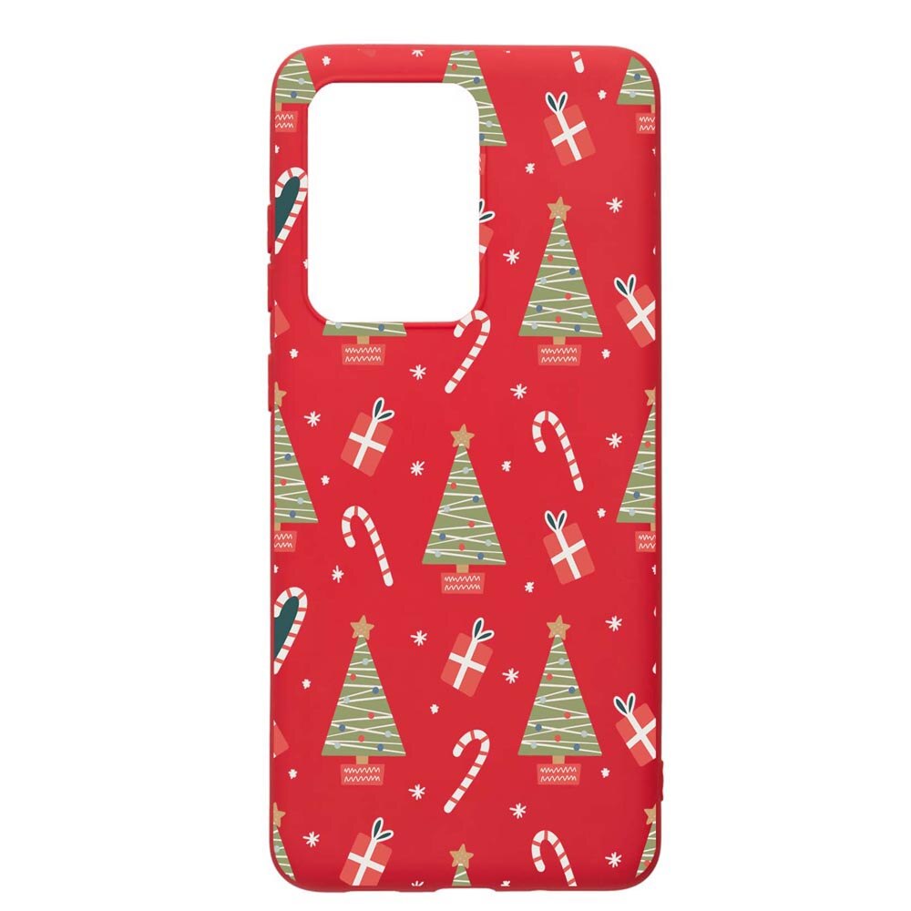 Husa Silicon Compatibila Cu Samsung Galaxy S20 Ultra, Christmas Pattern, rezistenta la uzura, anti-alunecare, Red, R873