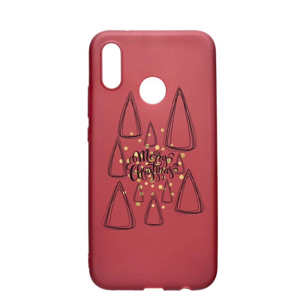 Husa Silicon Compatibila cu Huawei P20 Lite, Minimalist Merry Christmas, rezistenta la uzura, anti-alunecare, Pomegranate, PG870