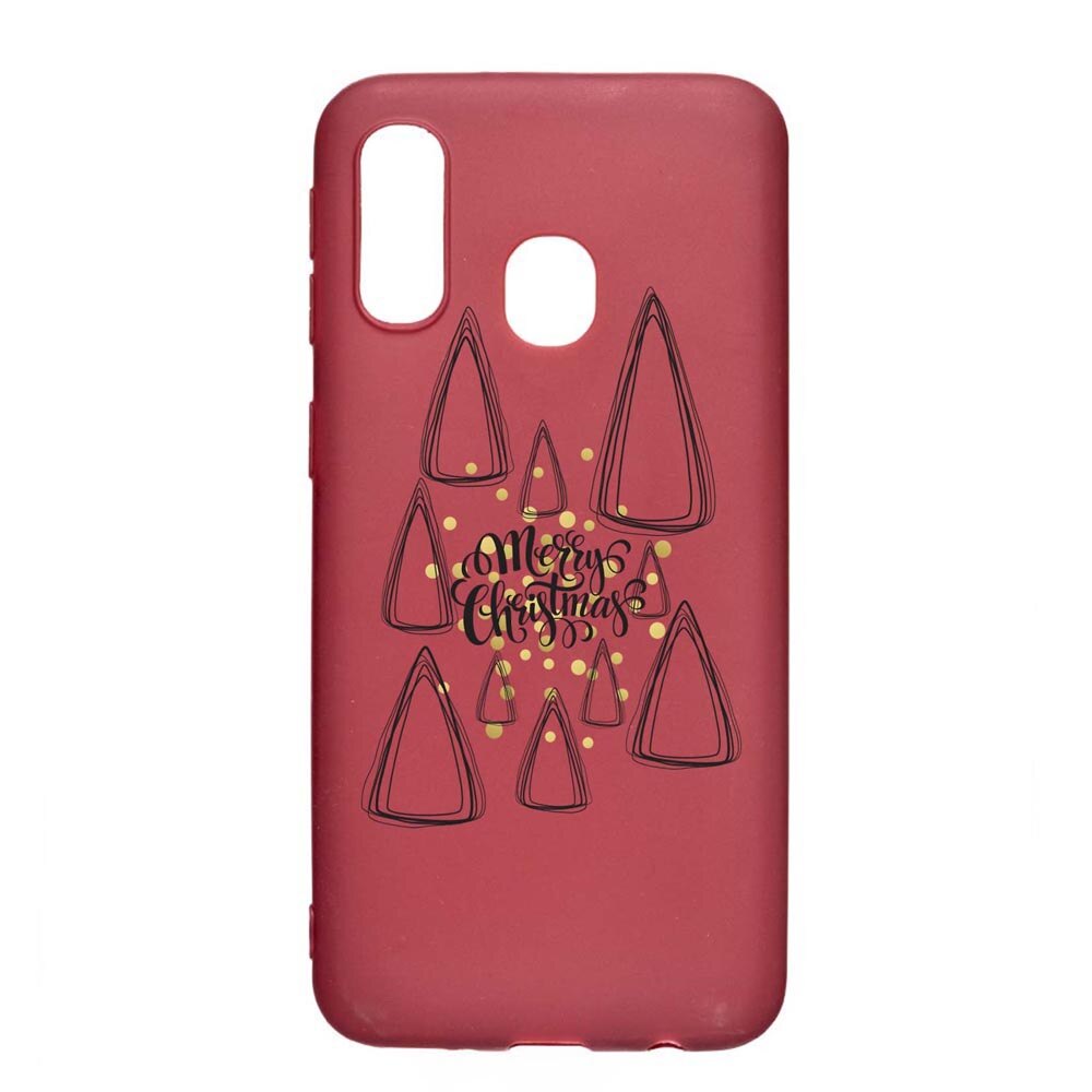 Husa Silicon Compatibila cu Samsung Galaxy A20e, Minimalist Merry Christmas, rezistenta la uzura, anti-alunecare, Pomegranate, PG870