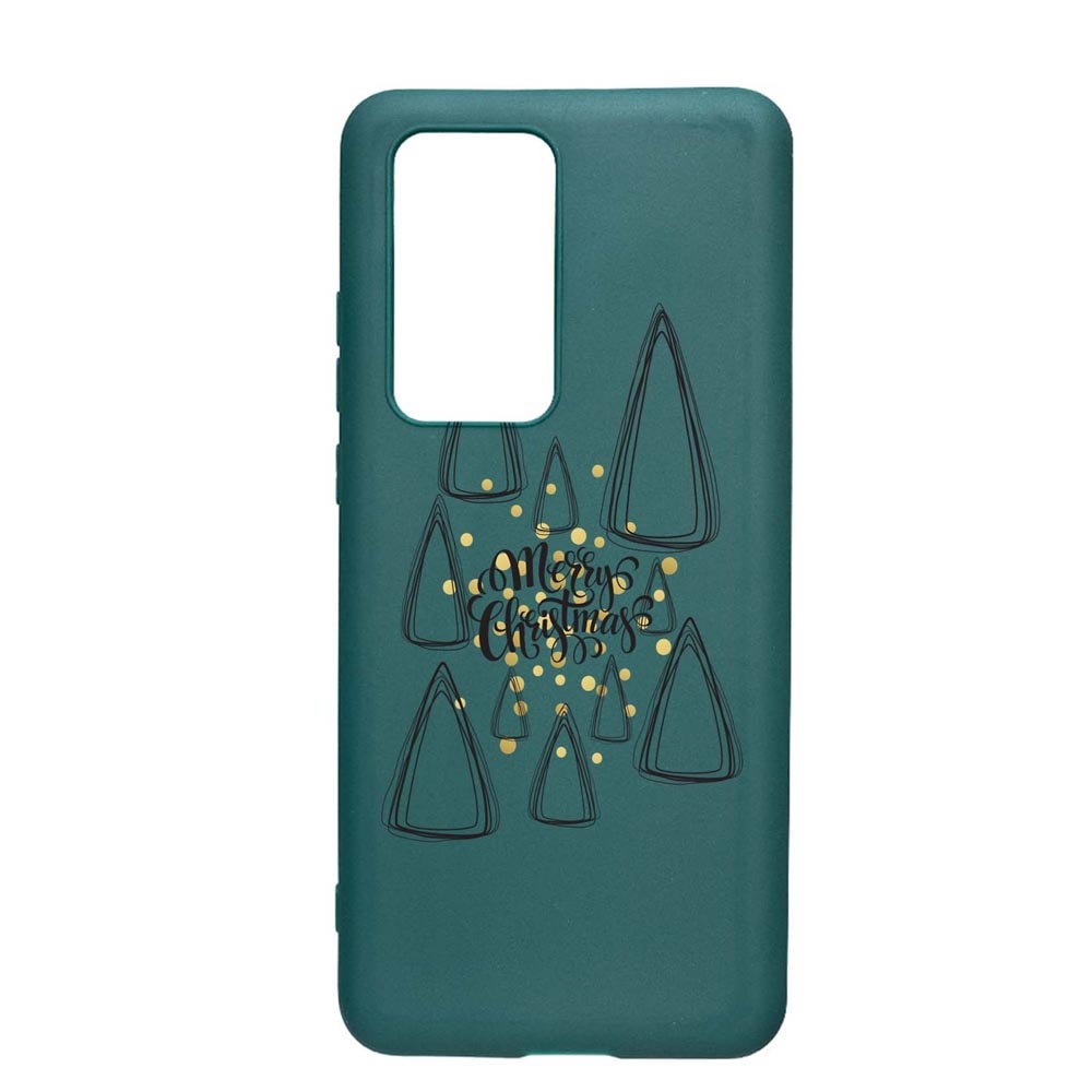 Husa Silicon Compatibila cu Samsung Galaxy A51, Minimalist Merry Christmas, rezistenta la uzura, anti-alunecare, ForestGreen, FG870