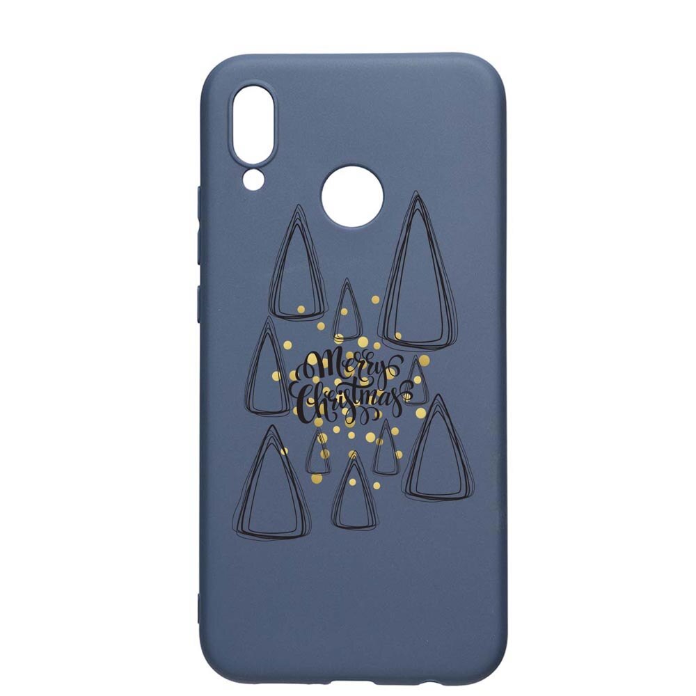 Husa Silicon Compatibila Cu Huawei P20 Lite, Minimalist Merry Christmas, rezistenta la uzura, anti-alunecare, AlaskanBlue, AB870