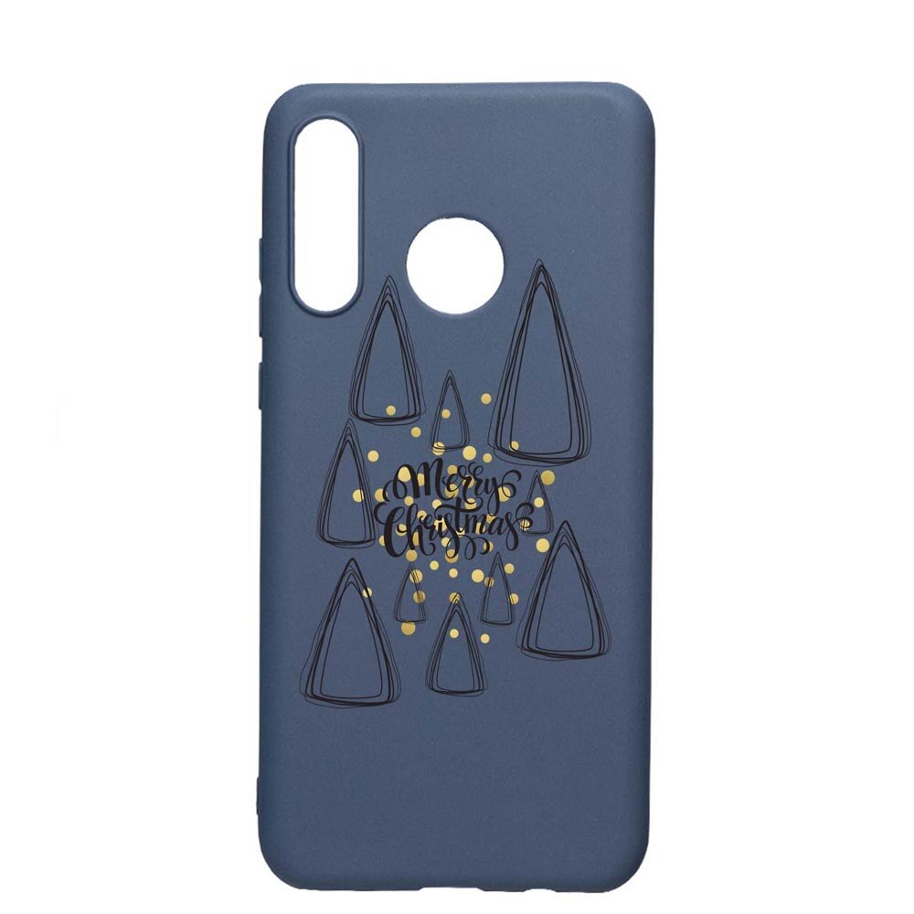 Husa Silicon Compatibila Cu Huawei P30 Lite, Minimalist Merry Christmas, rezistenta la uzura, anti-alunecare, AlaskanBlue, AB870