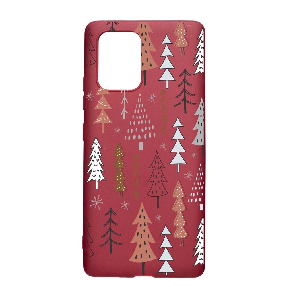 Husa Silicon Compatibila cu Apple iPhone 11, Hand Drawn Christmas Tree, rezistenta la uzura, anti-alunecare, Pomegranate, PG875
