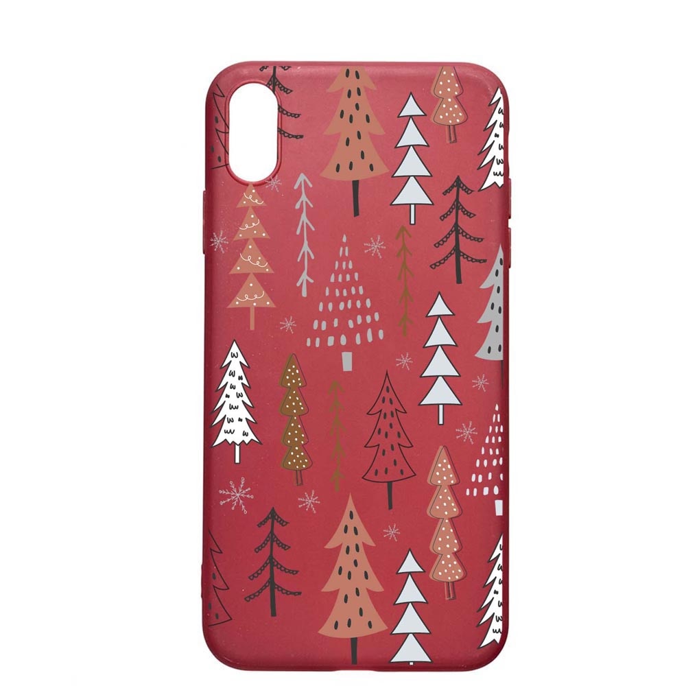 Husa Silicon Compatibila cu Huawei Y6 2019, Hand Drawn Christmas Tree, rezistenta la uzura, anti-alunecare, Pomegranate, PG875