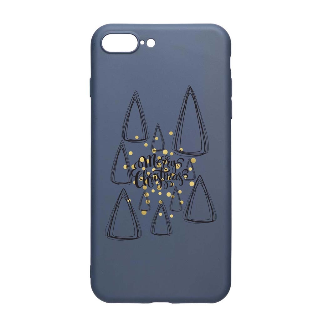 Husa Silicon Compatibila Cu Apple iPhone 8 Plus / 7 Plus, Minimalist Merry Christmas, rezistenta la uzura, anti-alunecare, AlaskanBlue, AB870