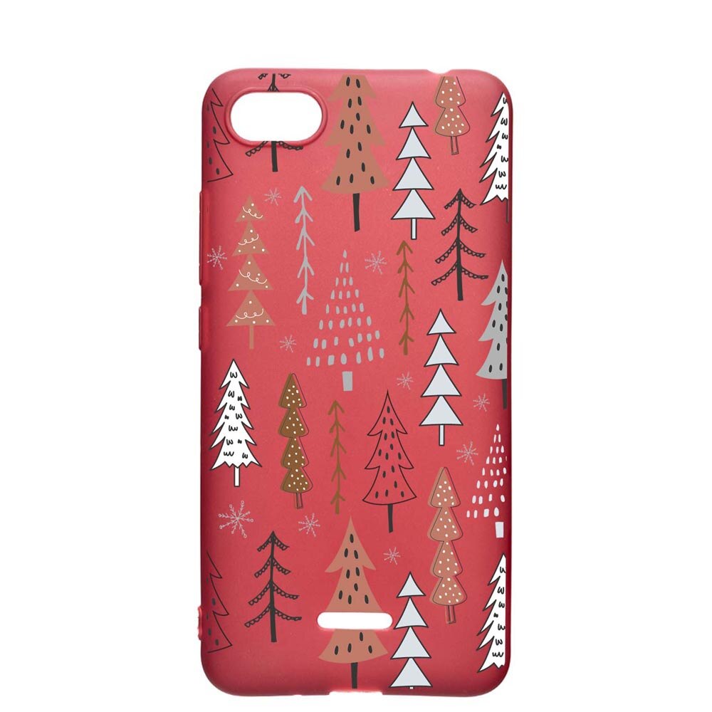 Husa Silicon Compatibila cu Apple iPhone SE 2 / iPhone 7 / iPhone 8, Hand Drawn Christmas Tree, rezistenta la uzura, anti-alunecare, Pomegranate, PG875