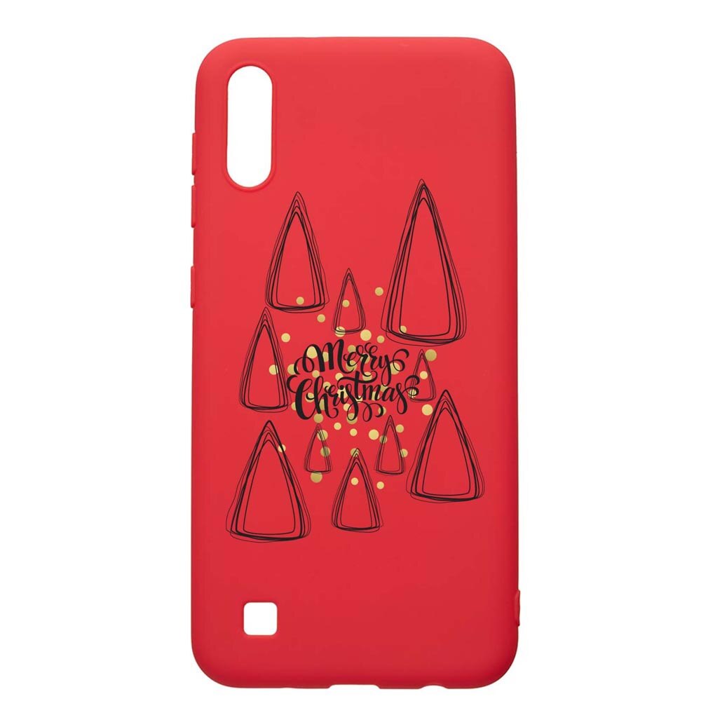 Husa Silicon Compatibila Cu Samsung Galaxy A10, Minimalist Merry Christmas, rezistenta la uzura, anti-alunecare, Red, R870