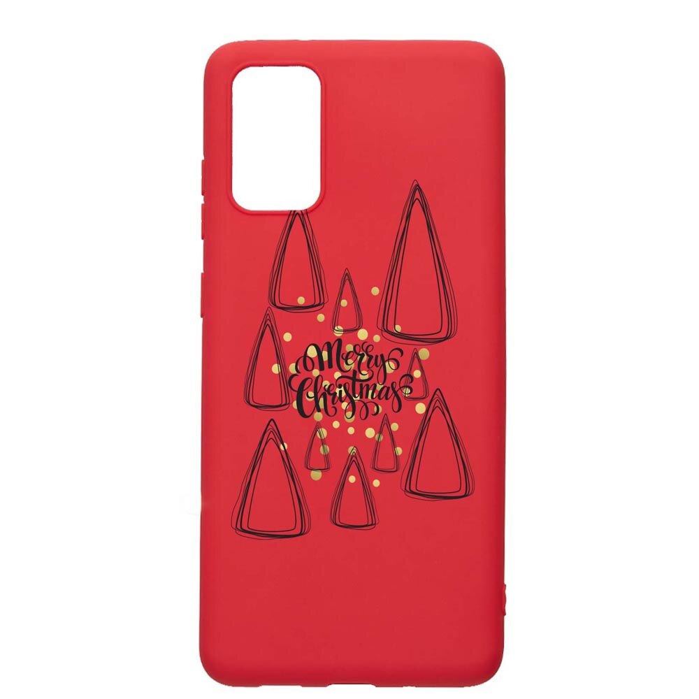 Husa Silicon Compatibila Cu Samsung Galaxy A41, Minimalist Merry Christmas, rezistenta la uzura, anti-alunecare, Red, R870