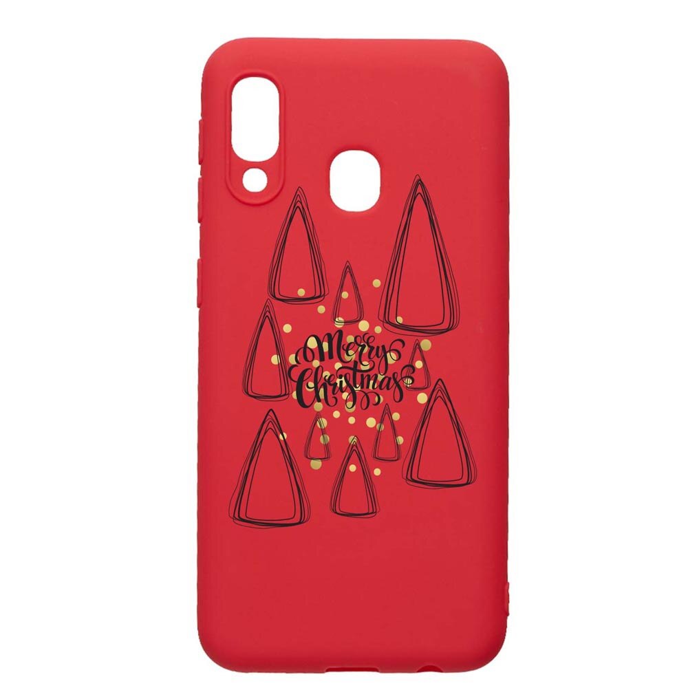 Husa Silicon Compatibila Cu Samsung Galaxy A20e, Minimalist Merry Christmas, rezistenta la uzura, anti-alunecare, Red, R870