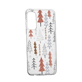 Husa Silicon Compatibila Cu LG K52 5G, Hand Drawn Christmas Tree, rezistenta la uzura, anti-alunecare, 875 Husa Silicon Compatibila Cu LG K52 5G, Hand Drawn Christmas Tree, rezistenta la uzura, anti-alunecare, 875
