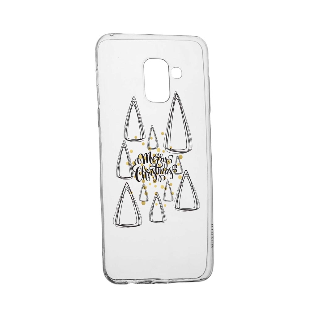 Husa Silicon Compatibila Cu Samsung Galaxy A8 2018 / A5 2018, Minimalist Merry Christmas, rezistenta la uzura, anti-alunecare, 870