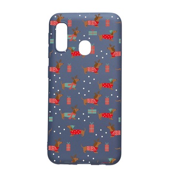 Husa Silicon Compatibila Cu Samsung Galaxy A20e, Dachshund Christmas, rezistenta la uzura, anti-alunecare, AlaskanBlue, AB871 Husa Silicon Compatibila Cu Samsung Galaxy A20e, Dachshund Christmas, rezistenta la uzura, anti-alunecare, AlaskanBlue, AB871
