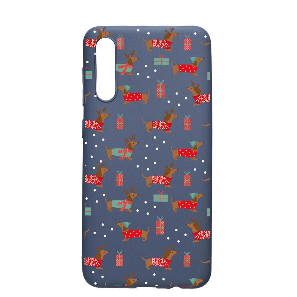 Husa Silicon Compatibila Cu Xiaomi Redmi 9A, Dachshund Christmas, rezistenta la uzura, anti-alunecare, AlaskanBlue, AB871