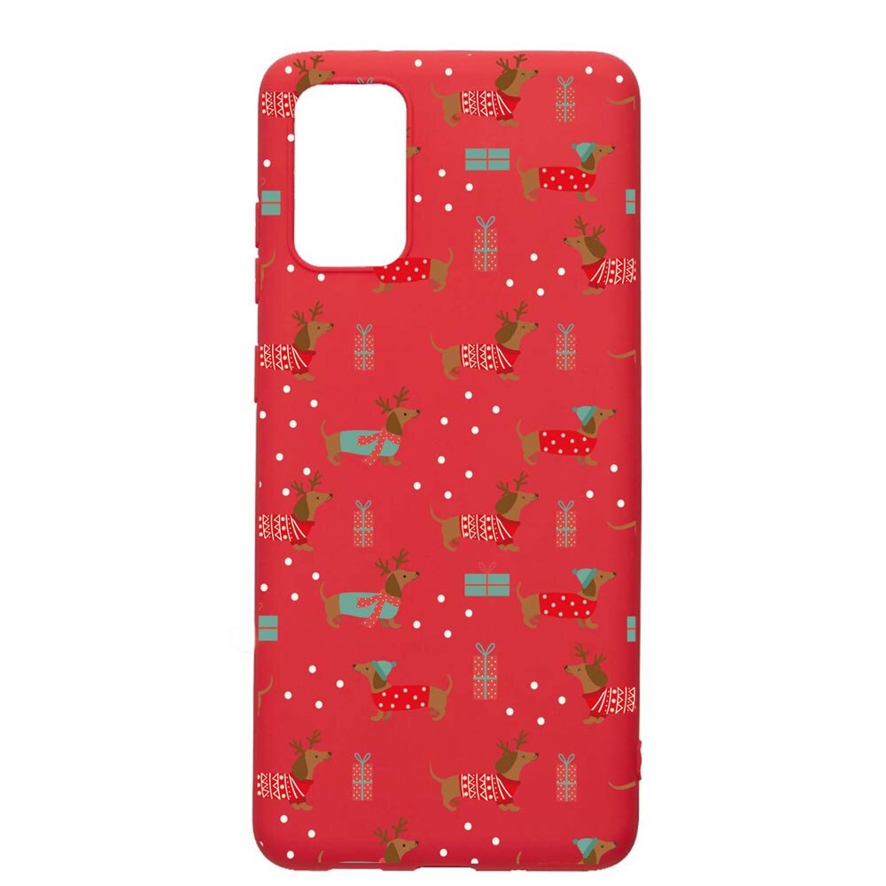 Husa Silicon Compatibila Cu Samsung Galaxy S20 Plus, Dachshund Christmas, rezistenta la uzura, anti-alunecare, Red, R871