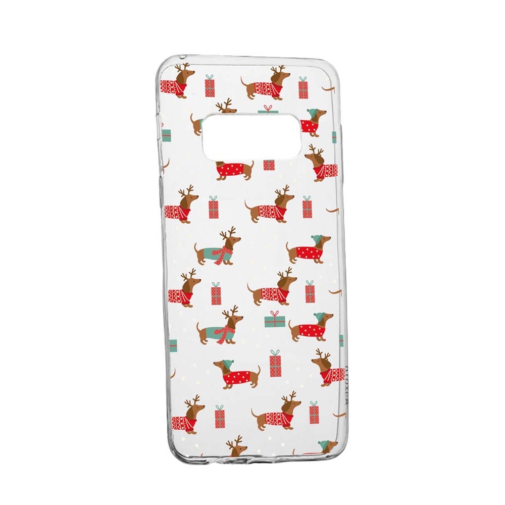 Husa Silicon Compatibila Cu Samsung Galaxy S10 E, Dachshund Christmas, rezistenta la uzura, anti-alunecare, 871