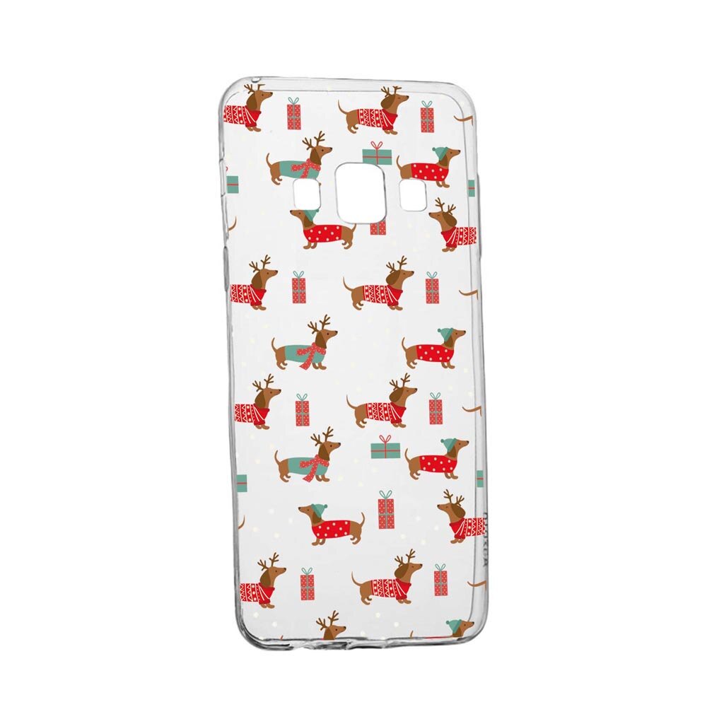 Husa Silicon Compatibila Cu Samsung Galaxy J3 2016, Dachshund Christmas, rezistenta la uzura, anti-alunecare, 871