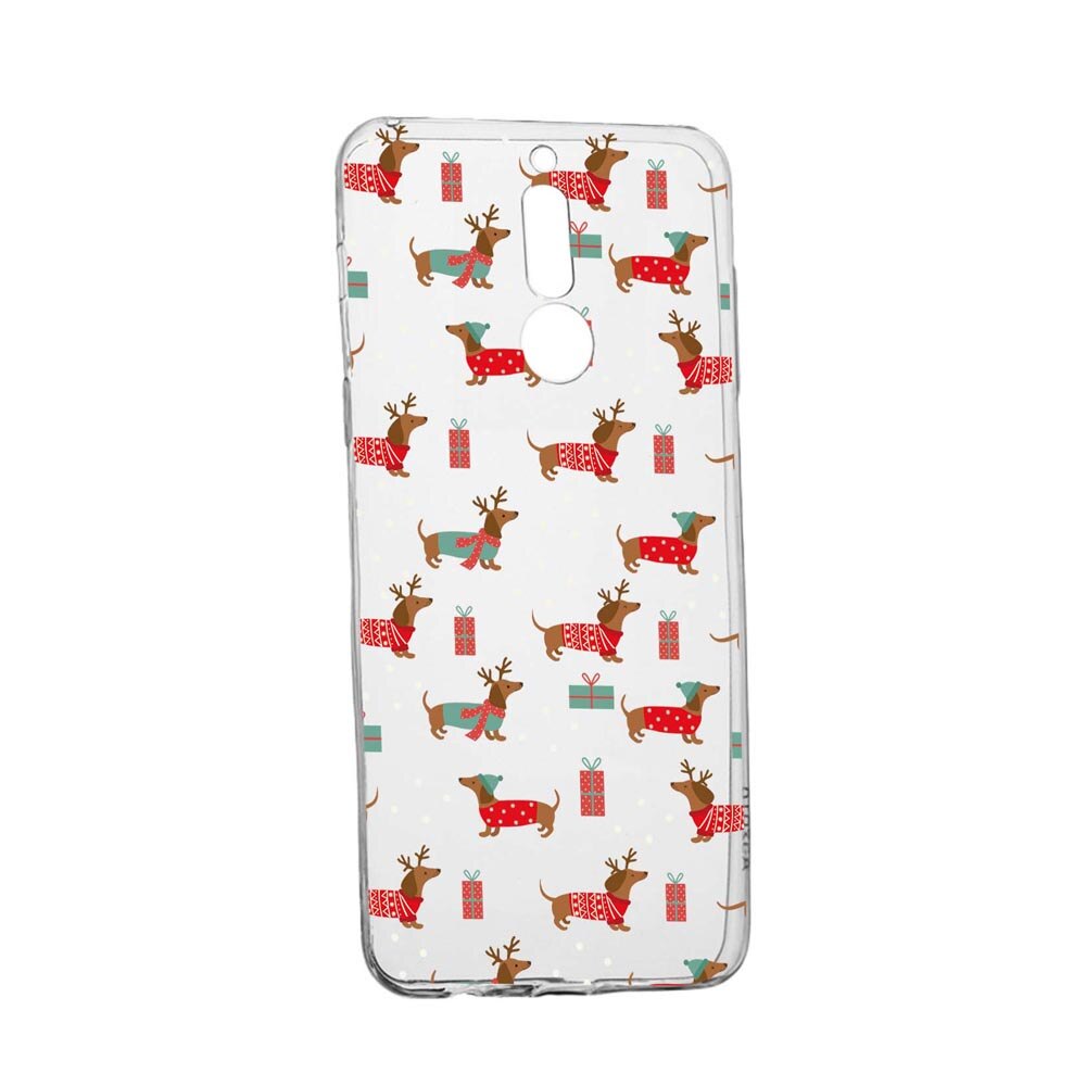 Husa Silicon Compatibila Cu LG K40 / K12 Plus, Dachshund Christmas, rezistenta la uzura, anti-alunecare, 871