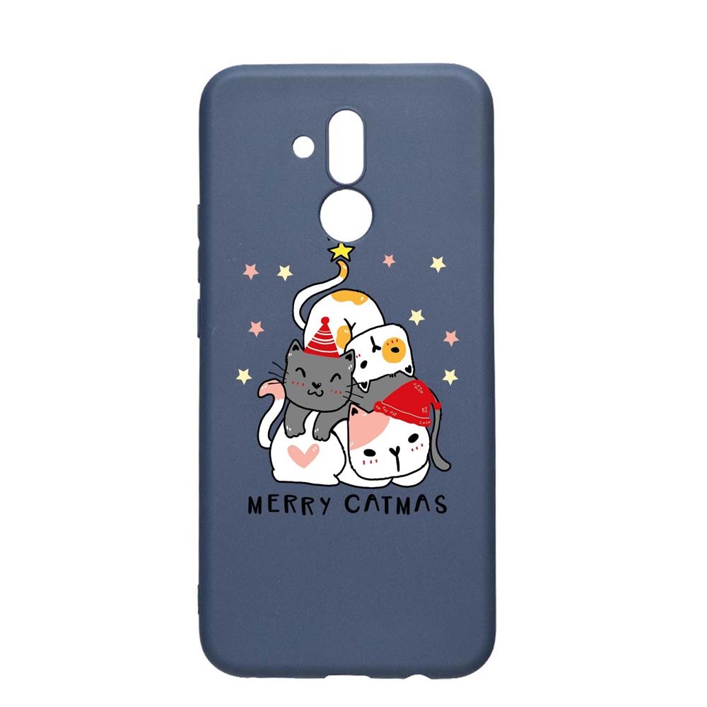 Husa Silicon Compatibila Cu Huawei Mate 20 Lite, Merry Catmas, rezistenta la uzura, anti-alunecare, AlaskanBlue, AB878