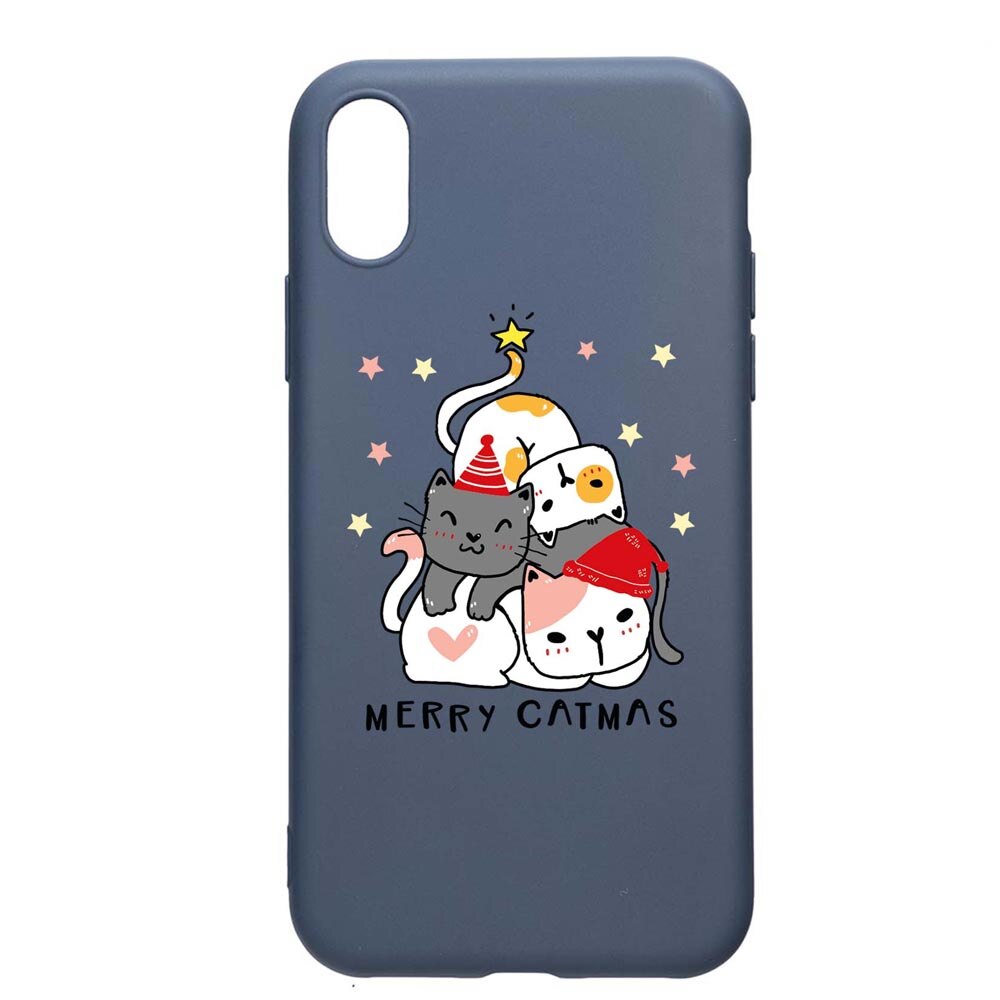 Husa Silicon Compatibila Cu Samsung Galaxy A10, Merry Catmas, rezistenta la uzura, anti-alunecare, AlaskanBlue, AB878