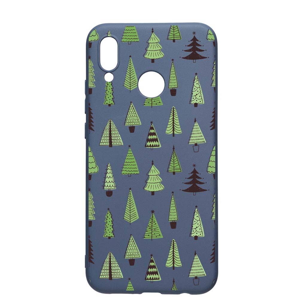 Husa Silicon Compatibila Cu Huawei P20 Lite, Christmas Tree Shapes, rezistenta la uzura, anti-alunecare, AlaskanBlue, AB872